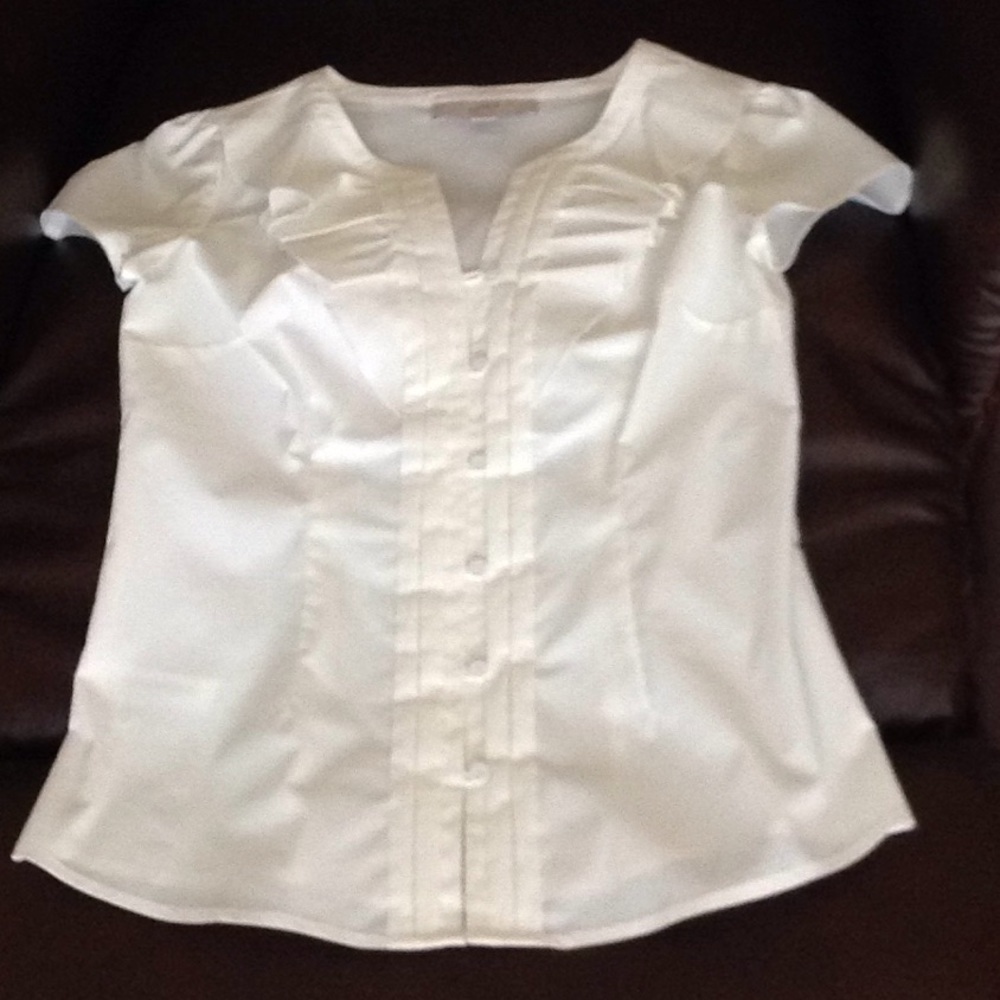 Loft off white short sleeve blouse